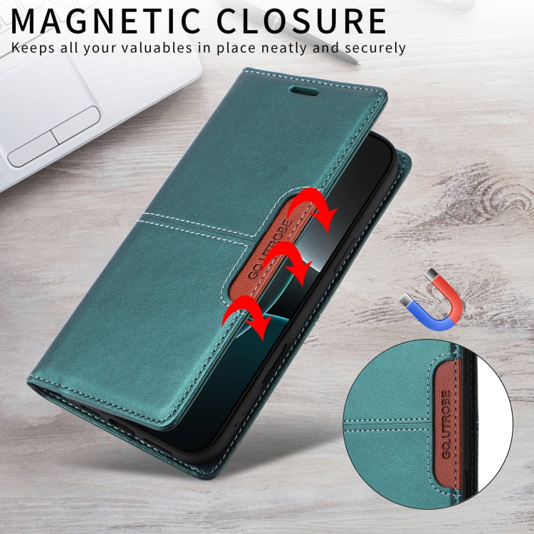 For iPhone 16 Pro Max GQUTROBE G01 RFID Anti-theft Leather Phone Case(Green) - iPhone 16 Pro Max Cases by GQUTROBE | Online Shopping South Africa | PMC Jewellery | Buy Now Pay Later Mobicred