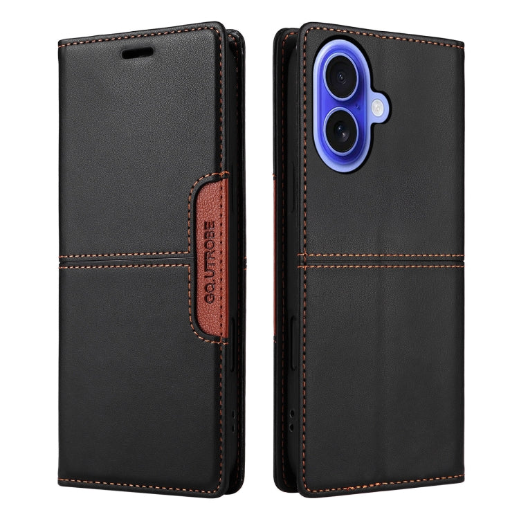 For iPhone 16 Plus GQUTROBE G01 RFID Anti-theft Leather Phone Case(Black) - iPhone 16 Plus Cases by GQUTROBE | Online Shopping South Africa | PMC Jewellery | Buy Now Pay Later Mobicred