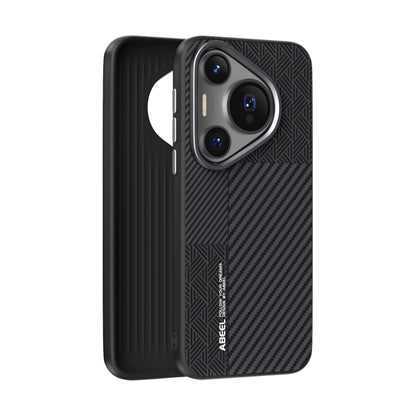 For Huawei Pura 70 Pro ABEEL 6D Micro Relief MagSafe Magnetic Phone Case(Carbon Fiber Black) - Huawei Cases by PMC Jewellery | Online Shopping South Africa | PMC Jewellery | Buy Now Pay Later Mobicred