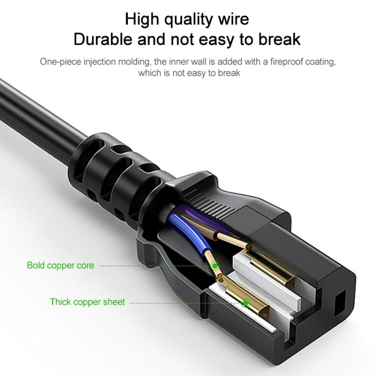 EU Plug Computer PC Power Cord 3 Pin Cable, Length:3m(Black) - free shipping - PMC TechLife - Order now!
