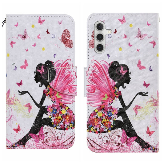 For Samsung Galaxy S25 5G Colored Drawing Pattern Leather Phone Case(Dancing Girl) - Galaxy S25 5G Cases by PMC Jewellery | Online Shopping South Africa | PMC Jewellery | Buy Now Pay Later Mobicred