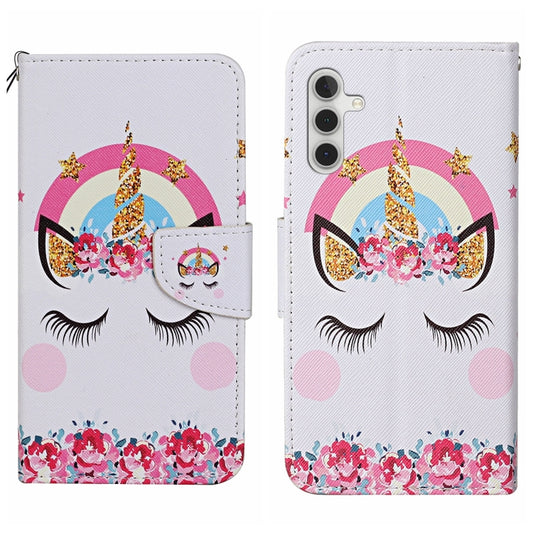 For Samsung Galaxy S25 5G Colored Drawing Pattern Leather Phone Case(Crown) - Galaxy S25 5G Cases by PMC Jewellery | Online Shopping South Africa | PMC Jewellery | Buy Now Pay Later Mobicred