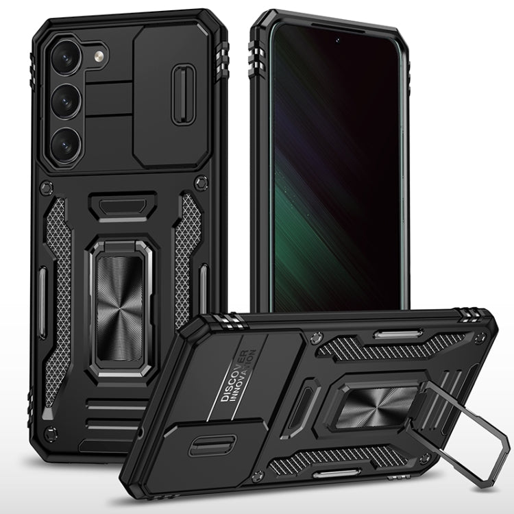 For Samsung Galaxy S25+ 5G Armor PC Hybrid TPU Camera Shield Phone Case(Black) - Galaxy S25+ 5G Cases by PMC Jewellery | Online Shopping South Africa | PMC Jewellery | Buy Now Pay Later Mobicred