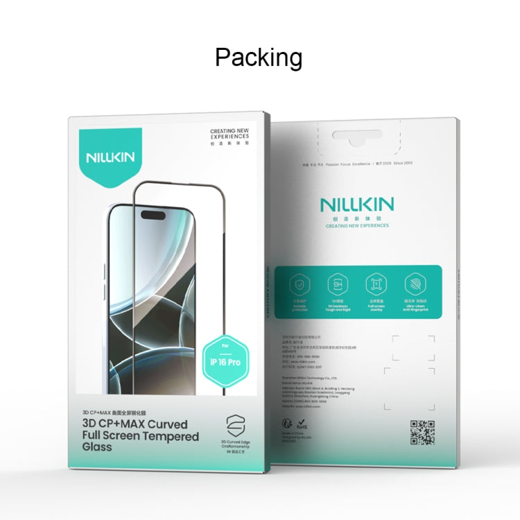 For iPhone 16 Pro NILLKIN 3D CP+MAX Anti-Explosion Full Coverage Tempered Glass Film - free shipping - PMC Jewellery - Order now!
