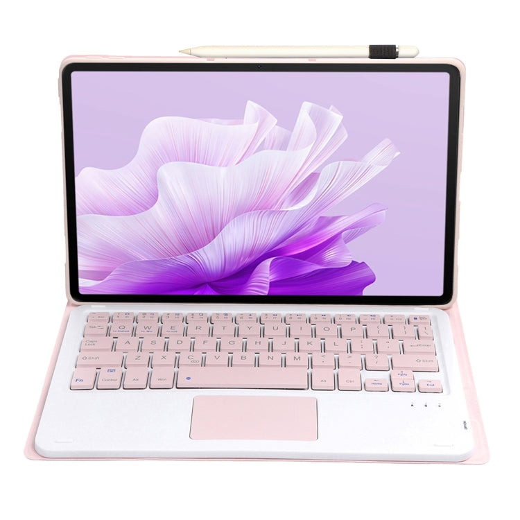 For Huawei MatePad 11.5 S 2024 AH20-A Ultra-thin Detachable Bluetooth Keyboard Leather Tablet Case with Touchpad(Pink White) - Others Keyboard by PMC Jewellery | Online Shopping South Africa | PMC Jewellery | Buy Now Pay Later Mobicred