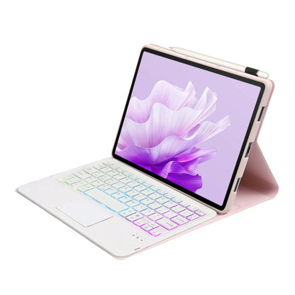 For Honor Pad X9 / X8 Pro 11.5 AH15-AS Ultra-thin Detachable Backlight Bluetooth Keyboard Leather Tablet Case with Touchpad(Pink White) - Others Keyboard by PMC Jewellery | Online Shopping South Africa | PMC Jewellery | Buy Now Pay Later Mobicred