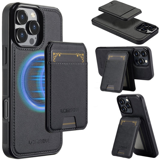 For iPhone 16 Pro Max LC.IMEEKE L3 Series Detachable RFID Card Bag Magsafe Phone Case(Black) - iPhone 16 Pro Max Cases by LC.IMEEKE | Online Shopping South Africa | PMC Jewellery | Buy Now Pay Later Mobicred