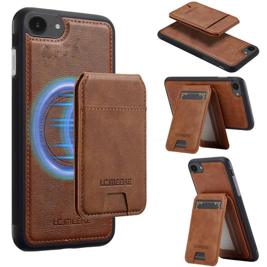 For iPhone 16e LC.IMEEKE L3 Series Detachable RFID Card Bag Magsafe Phone Case(Brown) - iPhone 16e Cases by LC.IMEEKE | Online Shopping South Africa | PMC Jewellery | Buy Now Pay Later Mobicred