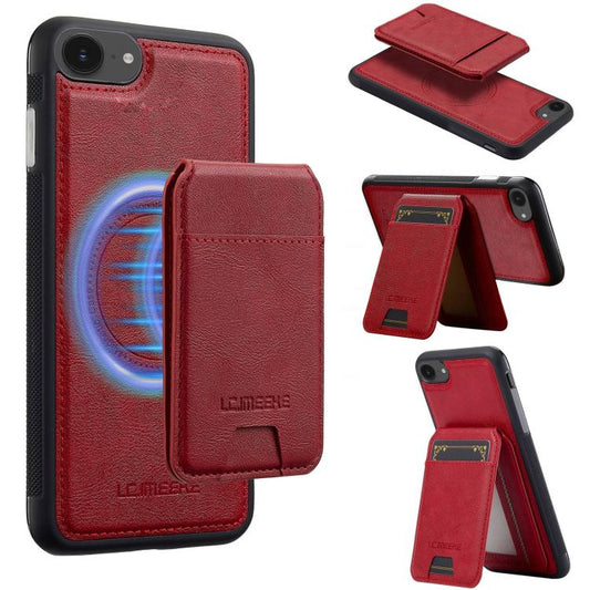 For iPhone 16e LC.IMEEKE L3 Series Detachable RFID Card Bag Magsafe Phone Case(Red) - iPhone 16e Cases by LC.IMEEKE | Online Shopping South Africa | PMC Jewellery | Buy Now Pay Later Mobicred