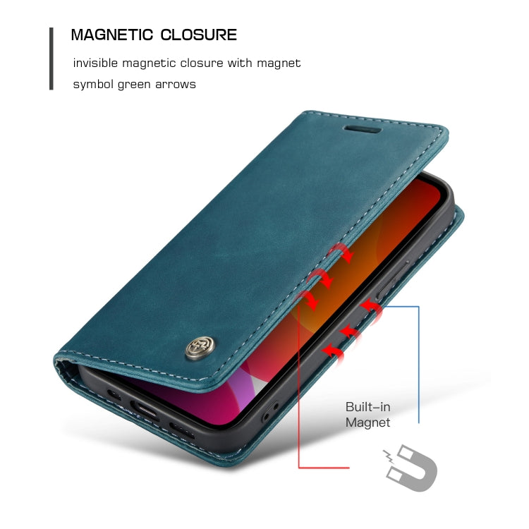 For iPhone 12 Pro Max CaseMe-013 Multifunctional Retro Frosted Horizontal Flip Leather Case with Card Slot & Holder & Wallet(Blue) - iPhone 12 Pro Max Cases by CaseMe | Online Shopping South Africa | PMC Jewellery | Buy Now Pay Later Mobicred