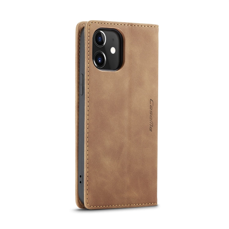 For iPhone 12 / 12 Pro CaseMe-013 Multifunctional Retro Frosted Horizontal Flip Leather Case with Card Slot & Holder & Wallet(Brown) - iPhone 12 / 12 Pro Cases by CaseMe | Online Shopping South Africa | PMC Jewellery | Buy Now Pay Later Mobicred