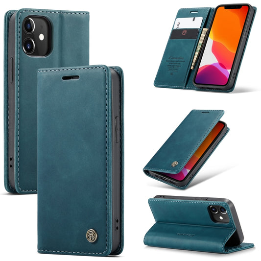 For iPhone 12 mini CaseMe-013 Multifunctional Retro Frosted Horizontal Flip Leather Case with Card Slot & Holder & Wallet(Blue) - iPhone 12 mini Cases by CaseMe | Online Shopping South Africa | PMC Jewellery | Buy Now Pay Later Mobicred