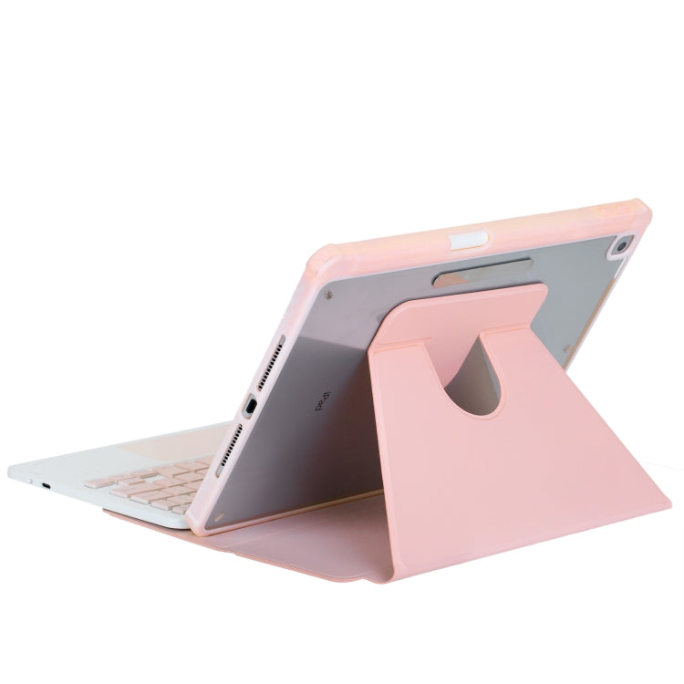 For iPad Pro 11 2024 L13-AS 360 Rotation Acrylic Transparent Bluetooth Keyboard Leather Case With Touch Control / Backlight(Pink) - For iPad Pro by PMC Jewellery | Online Shopping South Africa | PMC Jewellery | Buy Now Pay Later Mobicred