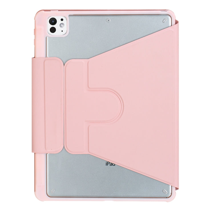 For iPad Pro 11 2024 L13-B 360 Rotation Acrylic Transparent Bluetooth Keyboard Leather Case(Pink) - For iPad Pro by PMC Jewellery | Online Shopping South Africa | PMC Jewellery | Buy Now Pay Later Mobicred