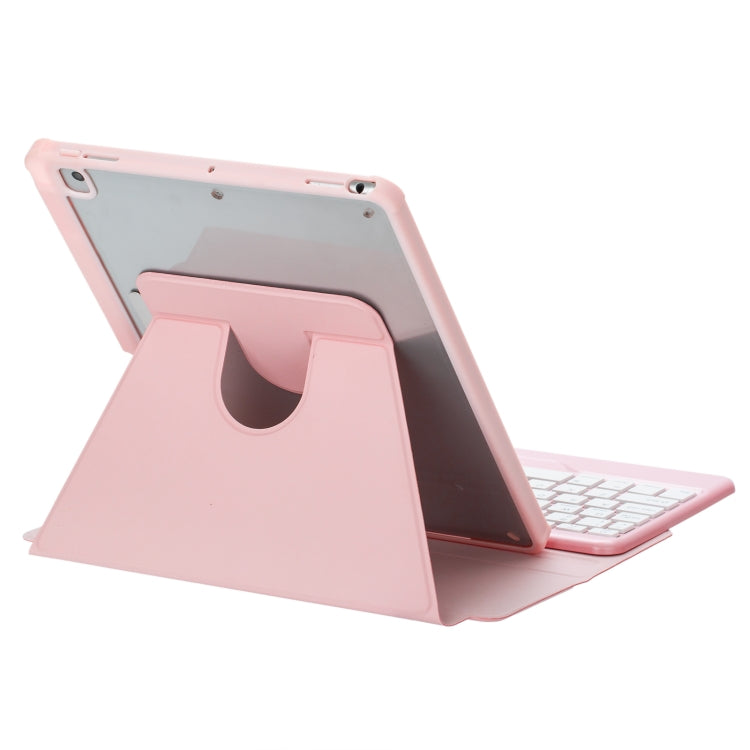 For iPad Pro 11 2024 L13-B 360 Rotation Acrylic Transparent Bluetooth Keyboard Leather Case(Pink) - For iPad Pro by PMC Jewellery | Online Shopping South Africa | PMC Jewellery | Buy Now Pay Later Mobicred