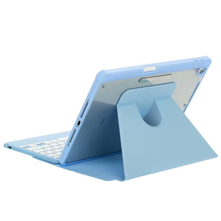 For iPad Pro 11 2024 L13-B 360 Rotation Acrylic Transparent Bluetooth Keyboard Leather Case(Blue) - For iPad Pro by PMC Jewellery | Online Shopping South Africa | PMC Jewellery | Buy Now Pay Later Mobicred