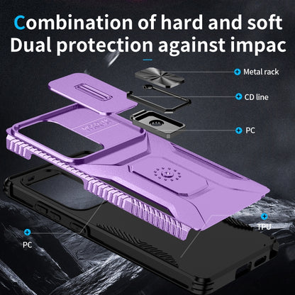 For Samsung Galaxy S25 Ultra 5G Sliding Camshield Holder Phone Case(Purple) - Galaxy S25 Ultra 5G Cases by PMC Jewellery | Online Shopping South Africa | PMC Jewellery | Buy Now Pay Later Mobicred