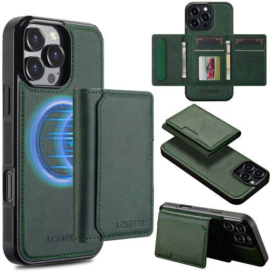 For iPhone 16 Pro Max LC.IMEEKE L5 Series Detachable RFID Card Bag Magsafe Phone Case(Green) - iPhone 16 Pro Max Cases by LC.IMEEKE | Online Shopping South Africa | PMC Jewellery | Buy Now Pay Later Mobicred