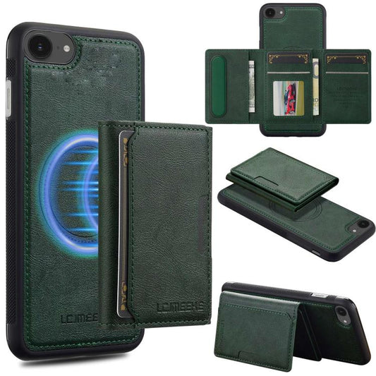 For iPhone 16e LC.IMEEKE L5 Series Detachable RFID Card Bag Magsafe Phone Case(Green) - iPhone 16e Cases by LC.IMEEKE | Online Shopping South Africa | PMC Jewellery | Buy Now Pay Later Mobicred