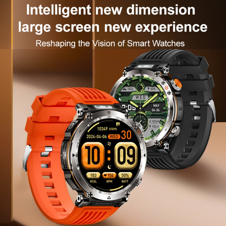HT30 1.7 inch IP68 Waterproof Silicone Band Smart Watch, Support Flashlight / Banknote Detector Light / Compass(Orange) - Smart Wristbands by PMC TechLife | Online Shopping South Africa | PMC TechLife | Buy Now Pay Later Mobicred