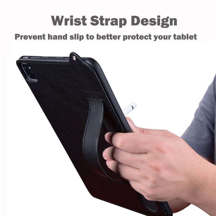 For Samsung Galaxy Tab S10 Ultra/ S11 Ultra TPU Leather Back Tablet Case with Wristband(Black) - free shipping - PMC Jewellery - Order now!