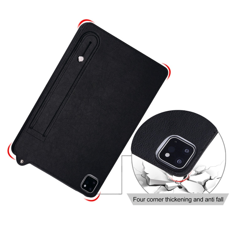 For Samsung Galaxy Tab S10 Ultra/ S11 Ultra TPU Leather Back Tablet Case with Wristband(Black) - free shipping - PMC Jewellery - Order now!