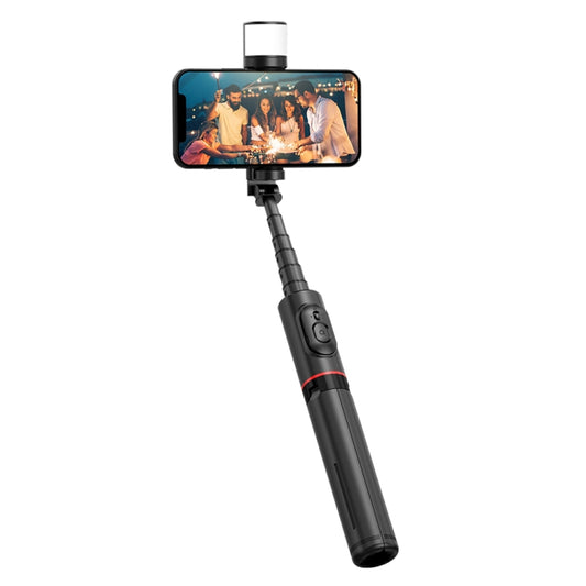 FUNSNAP Q12s 360 Degree Rotatable Fill Light Selsie Stick(Black) - Selfie Sticks by FUNSNAP | Online Shopping South Africa | PMC Jewellery | Buy Now Pay Later Mobicred