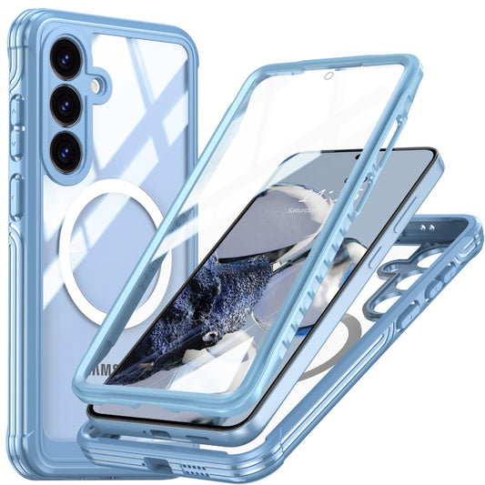 For Samsung Galaxy S25+ 5G Tempered Glass MagSafe Phone Case(Sky Blue) - Galaxy S25+ 5G Cases by PMC Jewellery | Online Shopping South Africa | PMC Jewellery | Buy Now Pay Later Mobicred