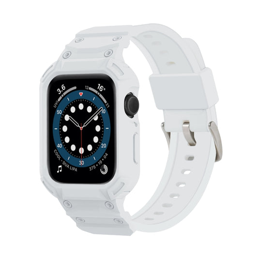 For Apple Watch Series 10 46mm Armor TPU Case Integrated Watch Band(White) - Watch Cases by PMC Jewellery | Online Shopping South Africa | PMC Jewellery | Buy Now Pay Later Mobicred