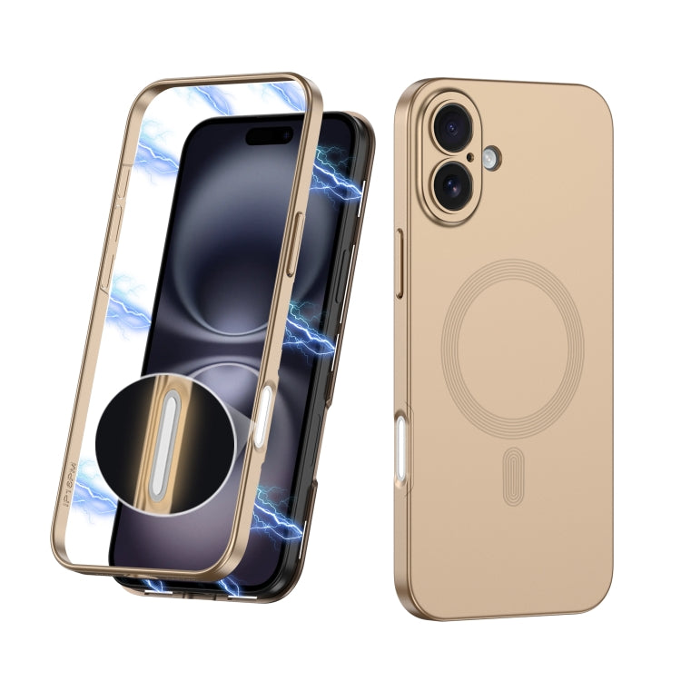 For iPhone 16 Plus GKK MagSafe Full Coverage Phone Case(Gold) - free shipping - PMC Jewellery - Order now!