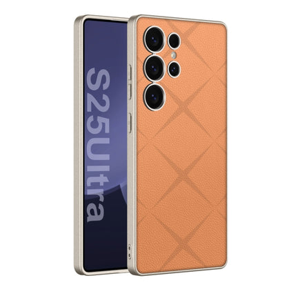 For Samsung Galaxy S25 Ultra 5G GKK Asterism Metal Paint Skin Feel Leather Full Coverage Phone Case(Orange) - Galaxy S25 Ultra 5G Cases by GKK | Online Shopping South Africa | PMC Jewellery | Buy Now Pay Later Mobicred