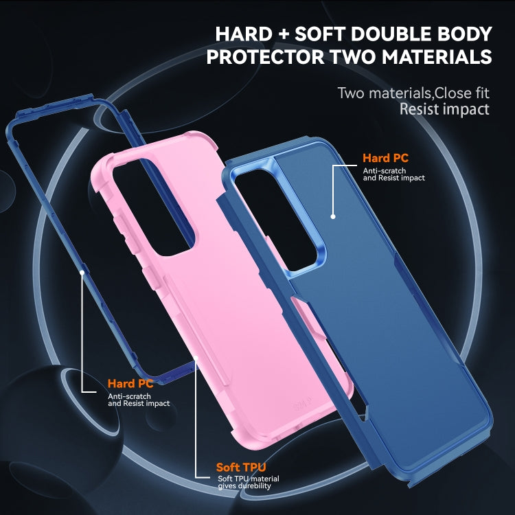 For Samsung Galaxy S25 5G TPU + PC Shockproof Protective Phone Case(Royal Blue + Pink) - Galaxy S25 5G Cases by PMC Jewellery | Online Shopping South Africa | PMC Jewellery | Buy Now Pay Later Mobicred