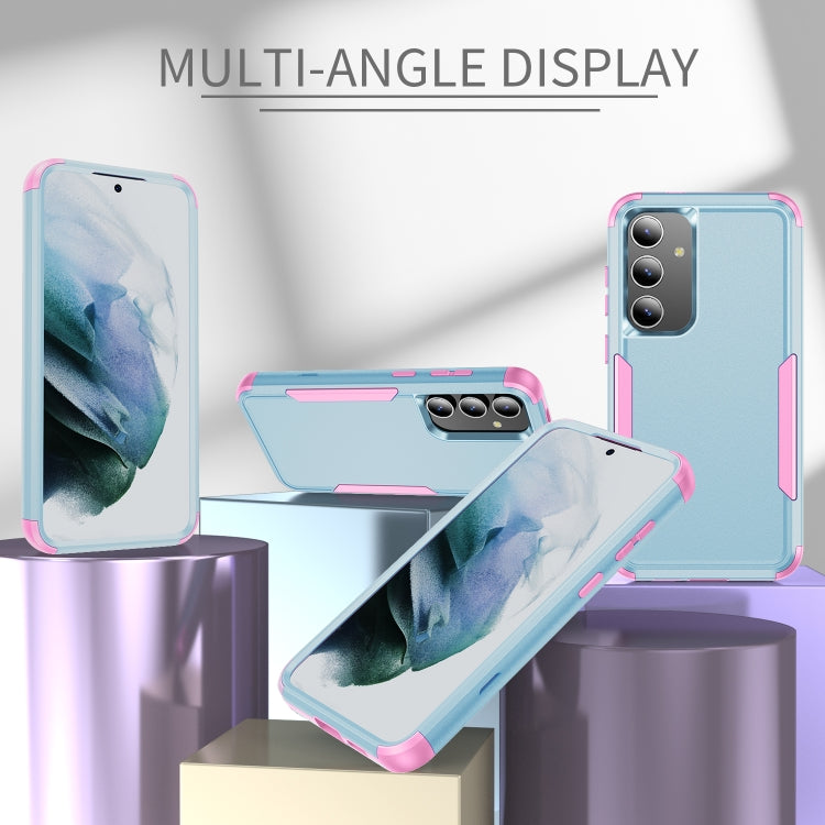 For Samsung Galaxy S25+ 5G TPU + PC Shockproof Protective Phone Case(Grey Green + Pink) - Galaxy S25+ 5G Cases by PMC Jewellery | Online Shopping South Africa | PMC Jewellery | Buy Now Pay Later Mobicred