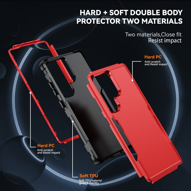 For Samsung Galaxy S25 Ultra 5G TPU + PC Shockproof Protective Phone Case(Red + Black) - Galaxy S25 Ultra 5G Cases by PMC Jewellery | Online Shopping South Africa | PMC Jewellery | Buy Now Pay Later Mobicred