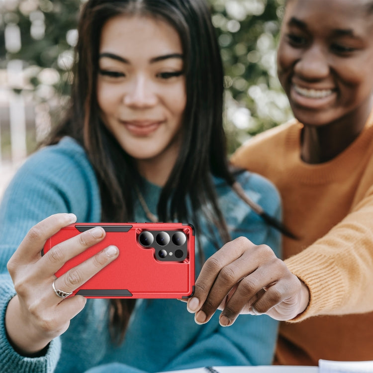 For Samsung Galaxy S25 Ultra 5G TPU + PC Shockproof Protective Phone Case(Red + Black) - Galaxy S25 Ultra 5G Cases by PMC Jewellery | Online Shopping South Africa | PMC Jewellery | Buy Now Pay Later Mobicred