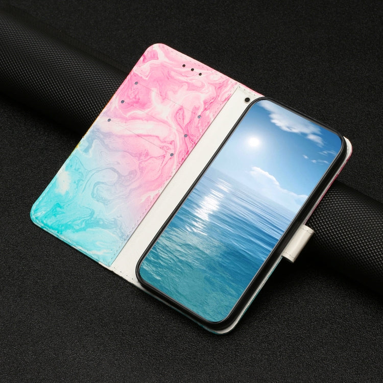 For Samsung Galaxy S25+ 5G Colored Drawing Marble Pattern Leather Phone Case(Pink Green Marble) - Galaxy S25+ 5G Cases by PMC Jewellery | Online Shopping South Africa | PMC Jewellery | Buy Now Pay Later Mobicred