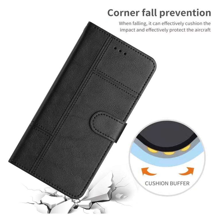 For Samsung Galaxy S25 Ultra 5G Cowhide Texture Stitching Leather Phone Case(Black) - Galaxy S25 Ultra 5G Cases by PMC Jewellery | Online Shopping South Africa | PMC Jewellery | Buy Now Pay Later Mobicred