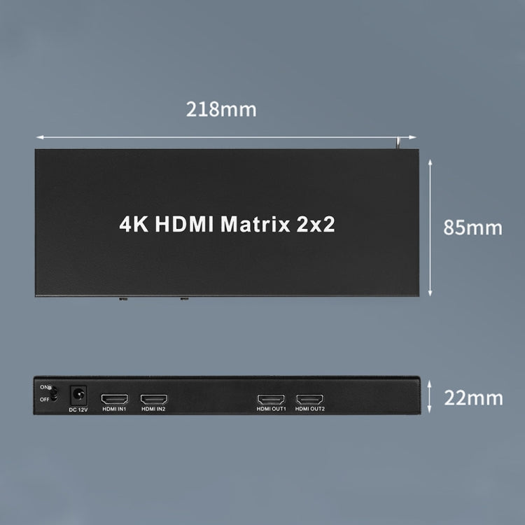 Measy MT4322 4K 30Hz 2 In 2 Out HDMI Matrix Switch Support Seamless Switching, UK Plug(Black) - free shipping - PMC TechLife - Order now!