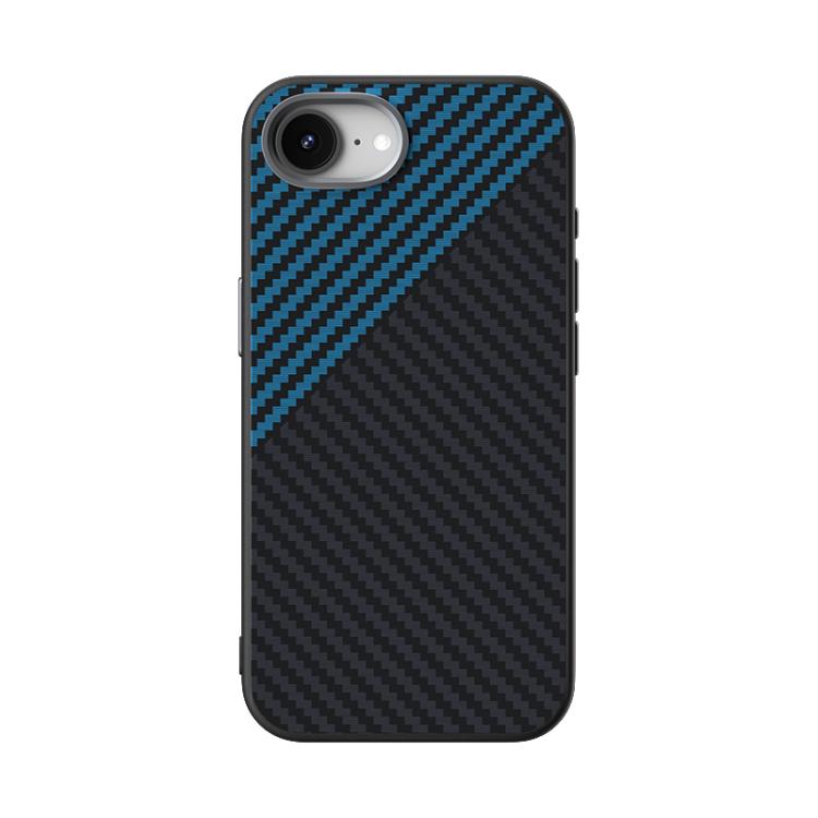 For iPhone 16e ABEEL C Carbon Fiber Series 6D Micro Relief MagSafe Phone Case(Black Blue) - iPhone 16e Cases by PMC TechLife | Online Shopping South Africa | PMC TechLife | Buy Now Pay Later Mobicred