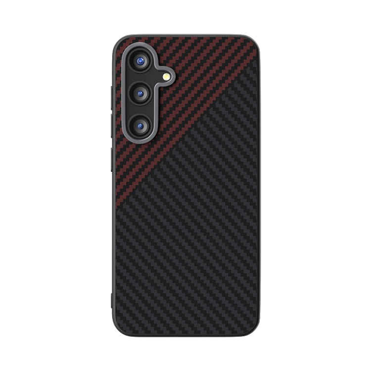 For Samsung Galaxy S25+ 5G / S24+ 5G ABEEL C Carbon Fiber Series 6D Micro Relief MagSafe Phone Case(Black Red) - Galaxy S25+ 5G Cases by PMC Jewellery | Online Shopping South Africa | PMC Jewellery | Buy Now Pay Later Mobicred