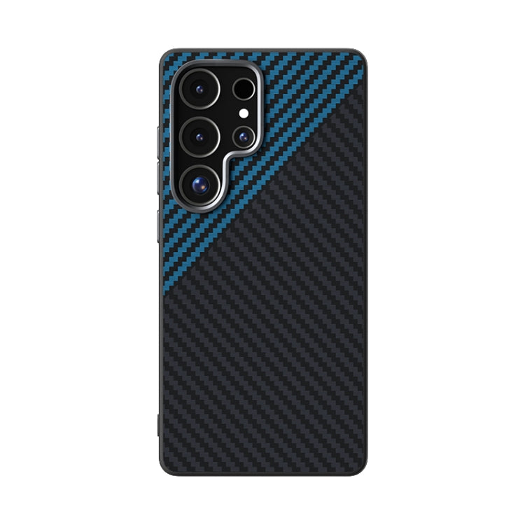 For Samsung Galaxy S25 Ultra 5G ABEEL C Carbon Fiber Series 6D Micro Relief MagSafe Phone Case(Black Blue) - Galaxy S25 Ultra 5G Cases by PMC Jewellery | Online Shopping South Africa | PMC Jewellery | Buy Now Pay Later Mobicred