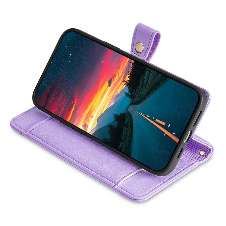 For Fujitsu Arrows We2 Plus Sheep Texture Cross-body Zipper Wallet Leather Phone Case(Purple) - More Brand by PMC TechLife | Online Shopping South Africa | PMC TechLife | Buy Now Pay Later Mobicred