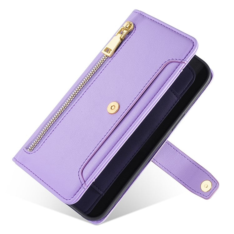 For Fujitsu Arrows We2 Plus Sheep Texture Cross-body Zipper Wallet Leather Phone Case(Purple) - More Brand by PMC TechLife | Online Shopping South Africa | PMC TechLife | Buy Now Pay Later Mobicred