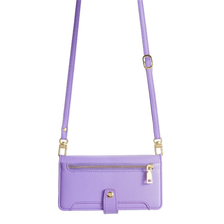 For Fujitsu Arrows We2 Plus Sheep Texture Cross-body Zipper Wallet Leather Phone Case(Purple) - More Brand by PMC TechLife | Online Shopping South Africa | PMC TechLife | Buy Now Pay Later Mobicred