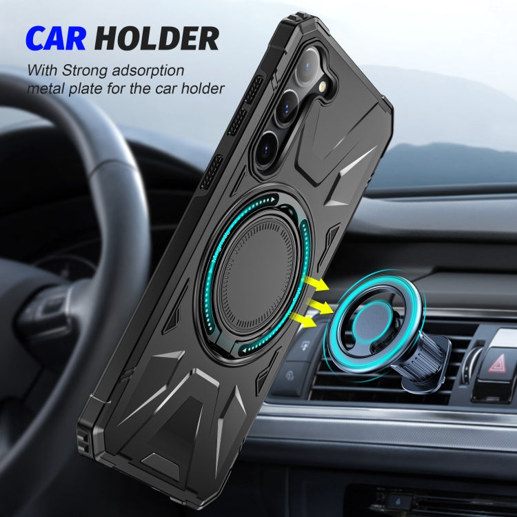 For Samsung Galaxy S25 5G MagSafe Magnetic Shockproof Phone Case with Ring Holder(Black) - Galaxy S25 5G Cases by PMC Jewellery | Online Shopping South Africa | PMC Jewellery | Buy Now Pay Later Mobicred