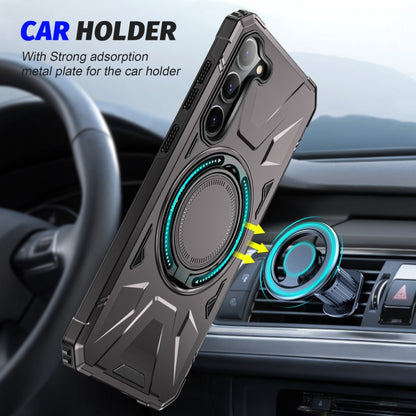 For Samsung Galaxy S25 5G MagSafe Magnetic Shockproof Phone Case with Ring Holder(Dark Grey) - Galaxy S25 5G Cases by PMC Jewellery | Online Shopping South Africa | PMC Jewellery | Buy Now Pay Later Mobicred