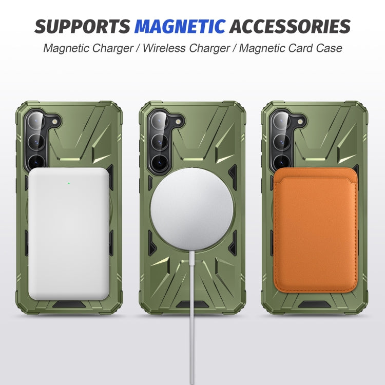 For Samsung Galaxy S25 5G MagSafe Magnetic Shockproof Phone Case with Ring Holder(Dark Green) - Galaxy S25 5G Cases by PMC Jewellery | Online Shopping South Africa | PMC Jewellery | Buy Now Pay Later Mobicred