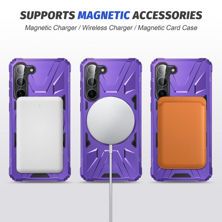 For Samsung Galaxy S25 5G MagSafe Magnetic Shockproof Phone Case with Ring Holder(Purple) - Galaxy S25 5G Cases by PMC Jewellery | Online Shopping South Africa | PMC Jewellery | Buy Now Pay Later Mobicred