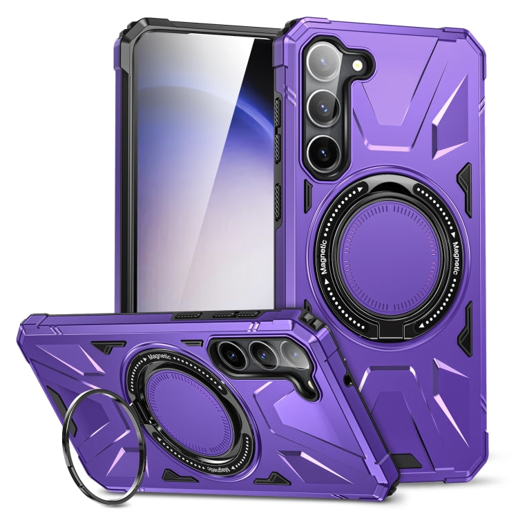 For Samsung Galaxy S25+ 5G MagSafe Magnetic Shockproof Phone Case with Ring Holder(Purple) - Galaxy S25+ 5G Cases by PMC Jewellery | Online Shopping South Africa | PMC Jewellery | Buy Now Pay Later Mobicred