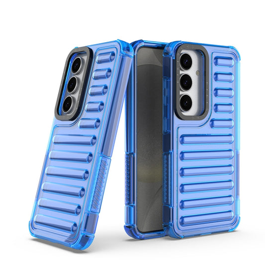 For Samsung Galaxy S25 5G High Transparency TPU Hybrid PC Airbag Phone Case(Transparent Blue) - Galaxy S25 5G Cases by PMC Jewellery | Online Shopping South Africa | PMC Jewellery | Buy Now Pay Later Mobicred